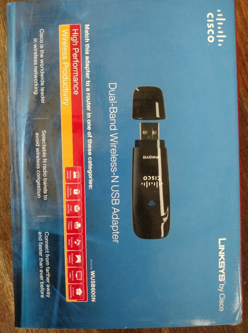 Linksys Black Dual-Band USB Wi‑Fi Adapter